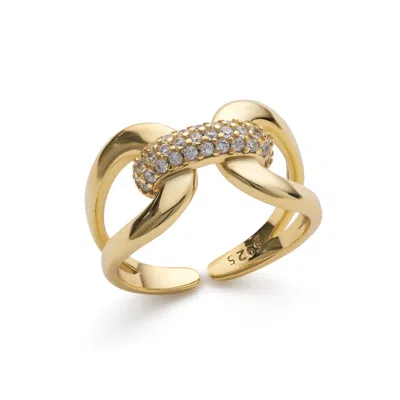 Elk & Bloom Women's Gold Diamante Wrap Ring