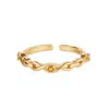Elk & Bloom Women's Gold Link Stackable Ring In Gold
