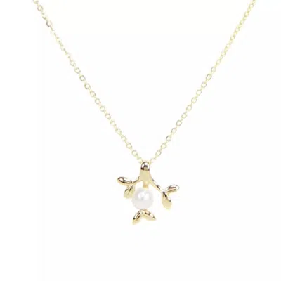 Elk & Bloom Women's Gold Pearl Choker Necklace In Burgundy