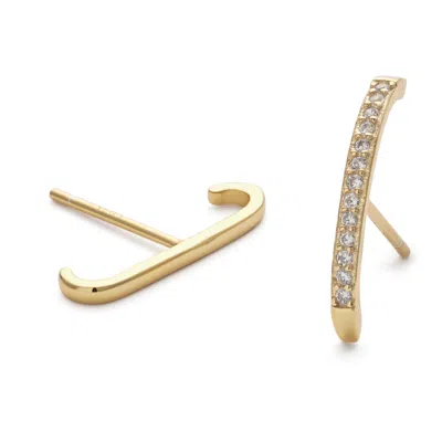 Elk & Bloom Women's Gold Small Bar Stud Earrings
