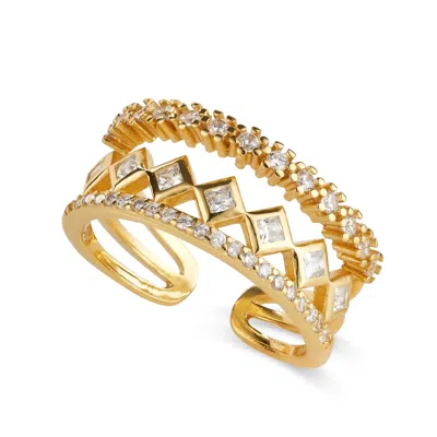 Elk & Bloom Women's Gold Triple Band Stacking Ring