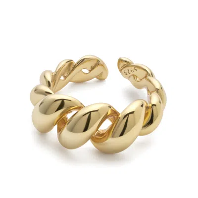 Elk & Bloom Women's Gold Twist Link Ring