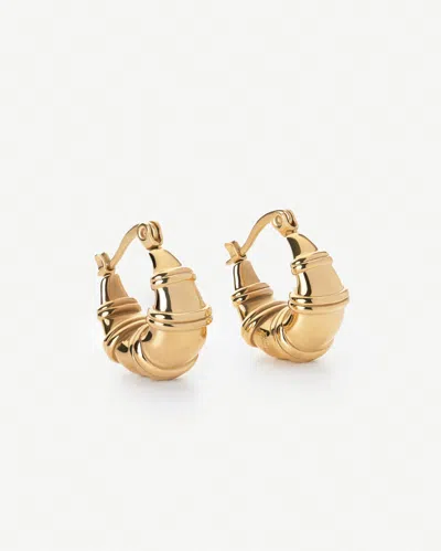 Elk & Bloom Women's High Hoops Chunky Teardrop Gold Ringed Hoops
