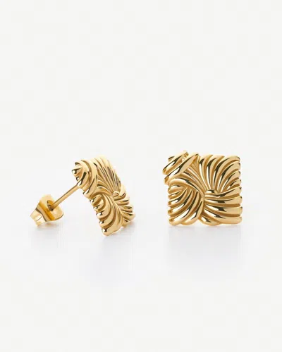 Elk & Bloom Women's Knotted Dream Chunky Square 14k Gold Stud Earrings