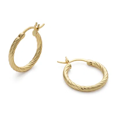Elk & Bloom Women's Large Gold Twist Huggie Hoop Earrings