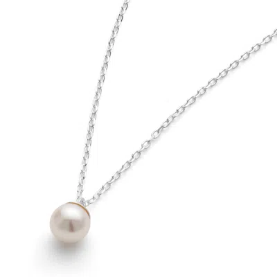 Elk & Bloom Women's Silver Single Real Seed Pearl Necklace