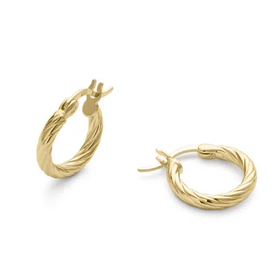 Elk & Bloom Women's Small Gold Twist Huggie Hoop Earrings