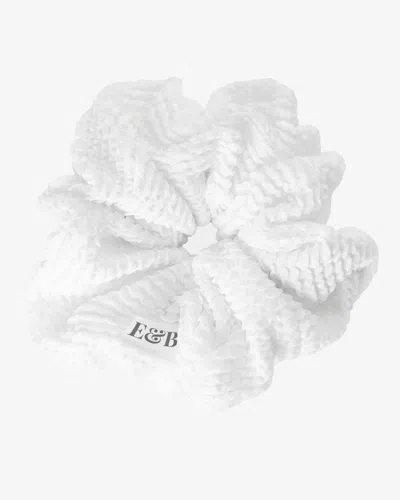 Elk & Bloom Women's Soft 100% Cotton White Chunky Hair Scrunchie