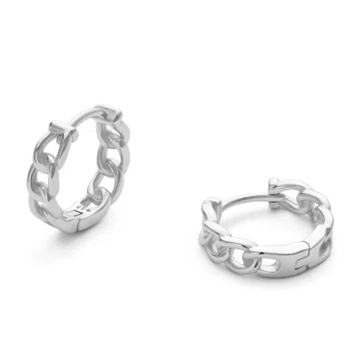 Elk & Bloom Women's Sterling Silver Chain Hoops