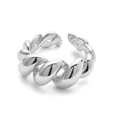 Elk & Bloom Women's Sterling Silver Twist Link Ring