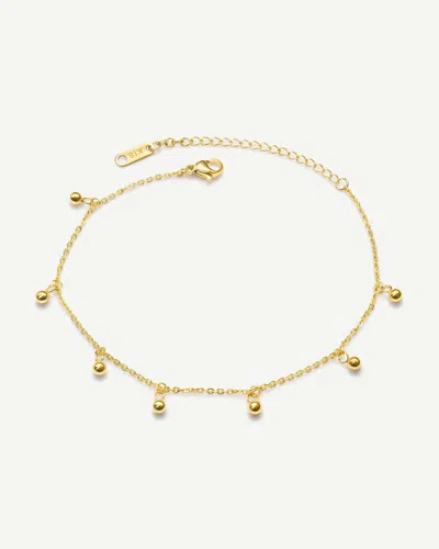 Elk & Bloom Women's Tiny 14k Gold Beaded Drop Satellite Anklet