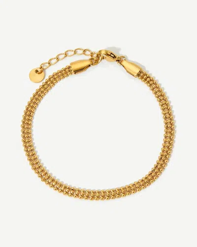 Elk & Bloom Women's Triple Beaded Satellite Chain 14k Gold Link Bracelet