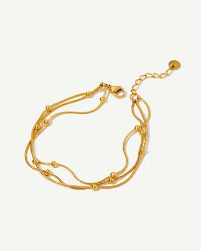 Elk & Bloom Women's Triple Satellite Chain 14k Gold Link Bracelet