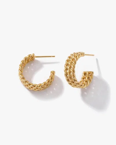 Elk & Bloom Women's Triple Twisted C 14k Gold Huggie Hoops