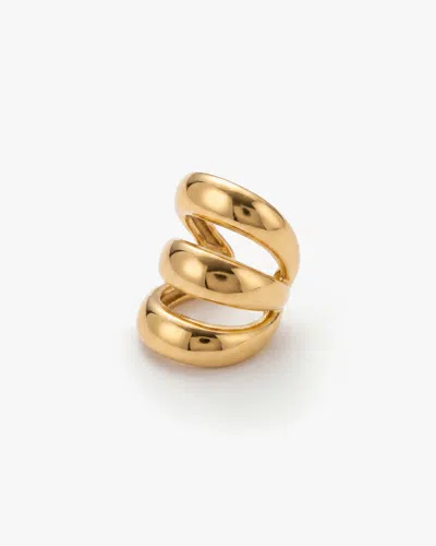 Elk & Bloom Women's Triple Wrap 14k Gold Huggie Hoop Ear Cuff