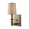 Elk Lighting Baxter 1-light Sconce In Brushed Antique Brass And Shade Included In Brass