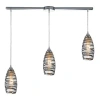 Elk Lighting Twister 3- Light Pendant In Polished Chrome In Chrome