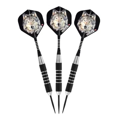 Elkadart Lone Wolf Steel Tip Darts Silver With Black Knurling - 19 G