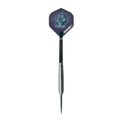 Elkadart Rhino Tungsten Steel Tip Darts, Silver With Black Knurling - 25 G