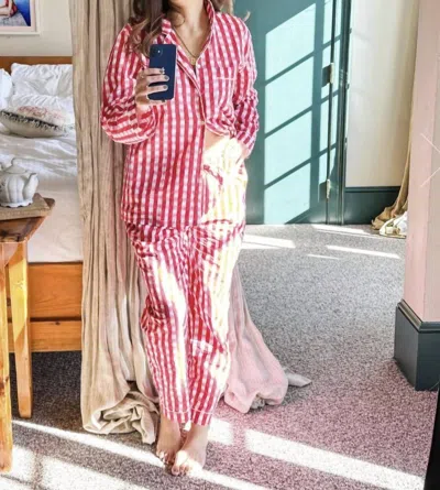Ella Alden Evermore Pajama Set In Pink And Red In Multi