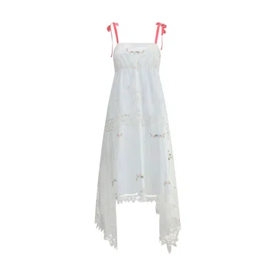 Ella Asymmetrical Long Dress In White