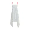 Ella Asymmetrical Long Dress In White