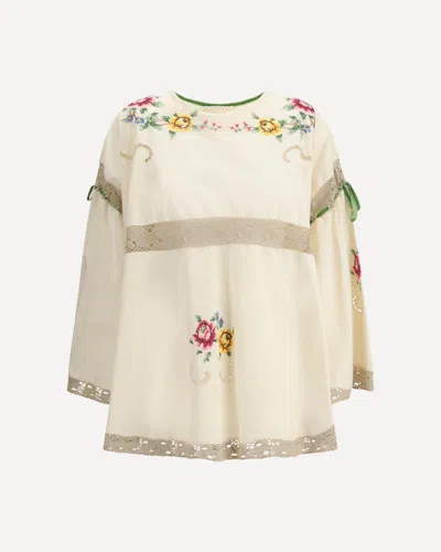 ELLA BLOUSE WITH FLORAL DETAILS
