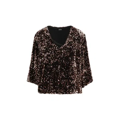 Ella Brown Polyester Blouse In Multi