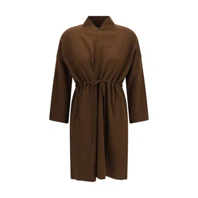 ELLA ELLA BROWN VISCOSE WOMEN'S COAT