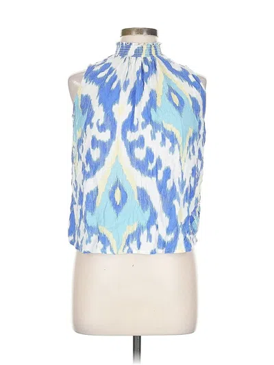 Pre-owned Ella By Rafaella Tank Top Blue Halter Neckline Tops