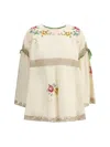 Ella Blouse With Floral Details In Beige
