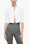 Ella Cropped Jacket With 3/4 Sleeves In White