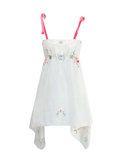 Ella Asymmetrical Short Dress In White