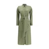 Ella Green Silk Casual Dress In Green