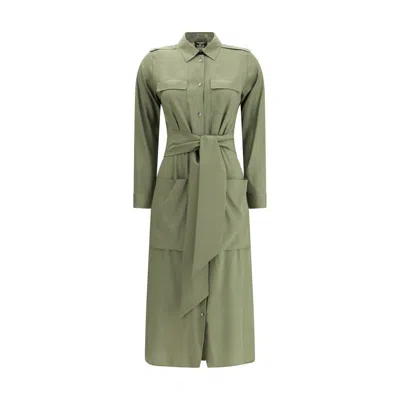 ELLA GREEN SILK CASUAL DRESS