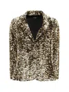 Ella Single-breasted Jacket With Sequins In Gold