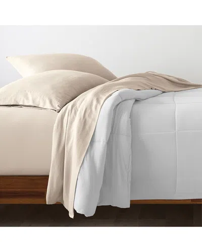 Ella Jayne 100% Cotton Percale Cool And Crisp Deep Pocket Sheet Set In Beige