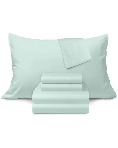 Ella Jayne 100% Cotton Percale Cool And Crisp Deep Pocket Sheet Set In Blue