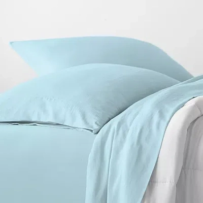Ella Jayne 100% Cotton Percale Cool And Crisp Pillowcase Set In Blue