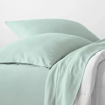 Ella Jayne 100% Cotton Percale Cool And Crisp Pillowcase Set In Green