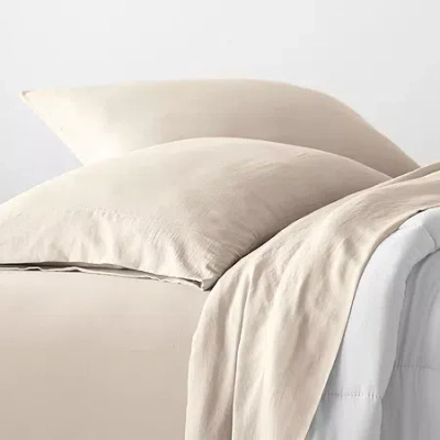 Ella Jayne 100% Cotton Percale Cool And Crisp Pillowcase Set In Neutral
