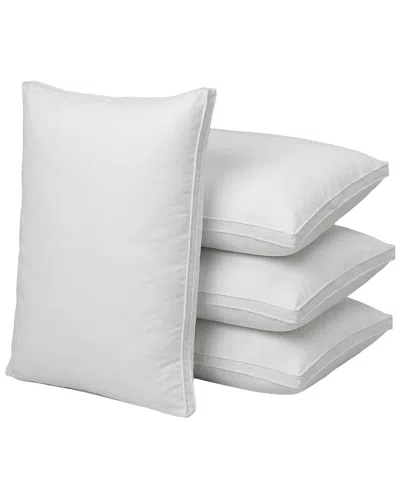 Ella Jayne 220 Thread Count Set Of 4 Plush & Supportive Gusseted Pillows In Gray