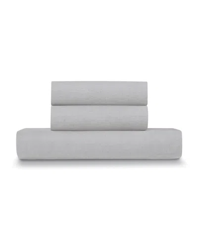 Ella Jayne French Linen Cotton 3 Piece Duvet Cover Set, King/california King In Light Gray