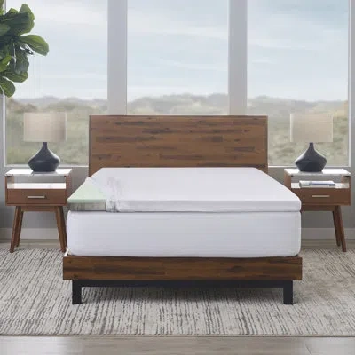 Ella Jayne Home 3" Dual-layer Memory Foam Mattress Topper With High-density Foam And Washable Cover In White