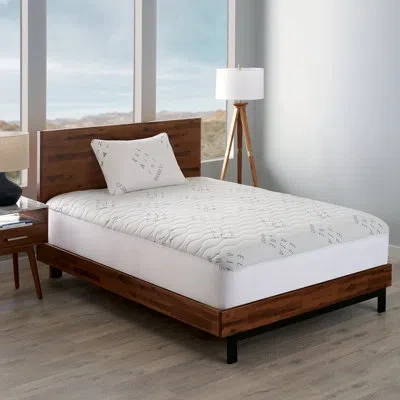 Ella Jayne Home Ella Jayne Bamboo 2-piece Bundle: Bamboo Mattress Pad & Shredded Memory Foam Pillow Jumbo In Brown