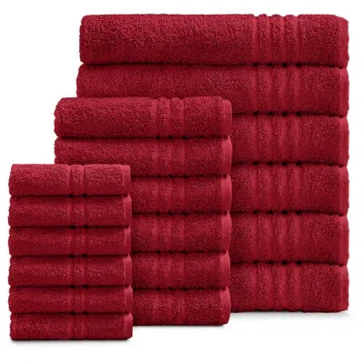 Ella Jayne Home Ella Jayne Cotton Face-hand-body Towel Set, (3 Sets Of 6) In Red