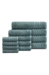 Ella Jayne Home Solid Cotton 12-piece Towel Set In Aqua