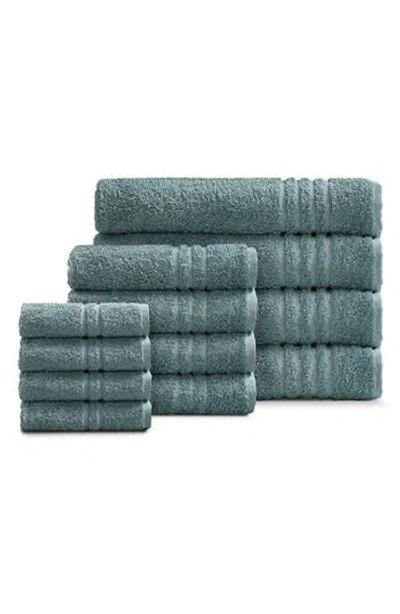 Ella Jayne Home Solid Cotton 12-piece Towel Set In Aqua