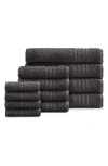 Ella Jayne Home Solid Cotton 12-piece Towel Set In Charcoal