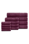 Ella Jayne Home Solid Cotton 12-piece Towel Set In Purple